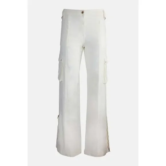 SER.O.YA $345 Women's Annika High Waisted Wide Leg Ruched Cargo Pants 26